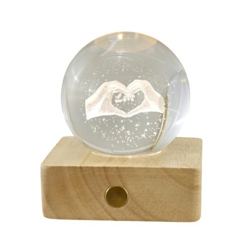 LAMPADA GLOBO MANI CUORE PC. GIFTBOX 6X6X8